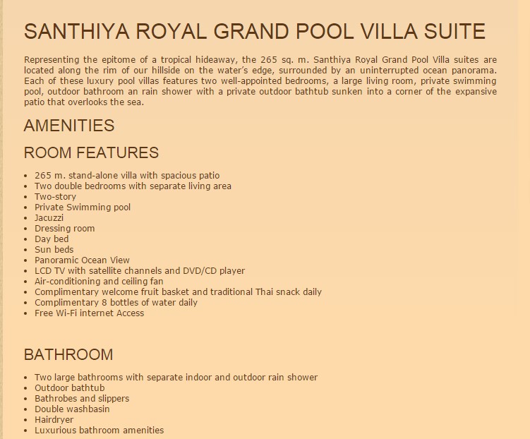 SeCeTravel-SANTHIYA ROYAL GRAND POOL VILL SUITE DETAILS