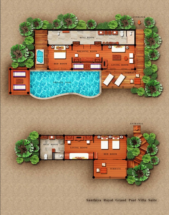 SeCeTravel-Santhiya Royal Grand Pool Villa Suite Floor Plan