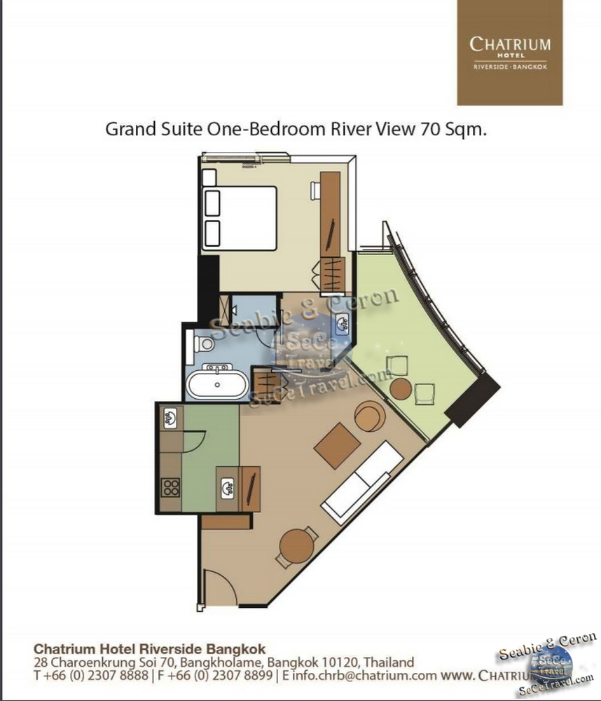 Chatrium Hotel Riverside Bangkok-GRAND SUITE 1 BEDROOM RIVER FLOORPLAN