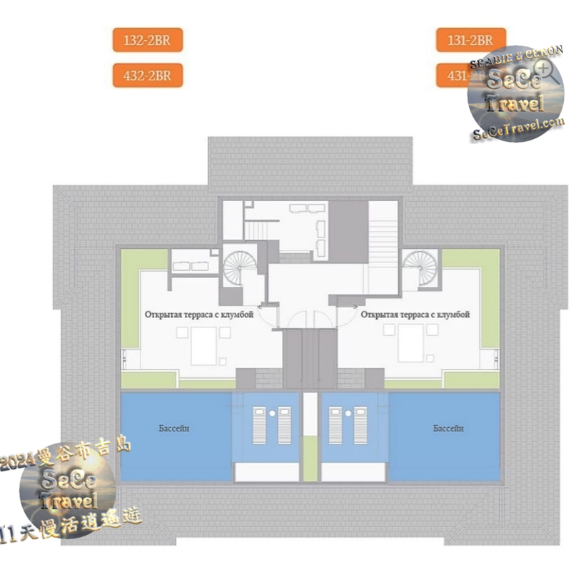 SeCeTravel-ANGSANA LAGUNA-Two Bedroom Pool Suite Beach View-3F ROOF POOL FLOORPLAN